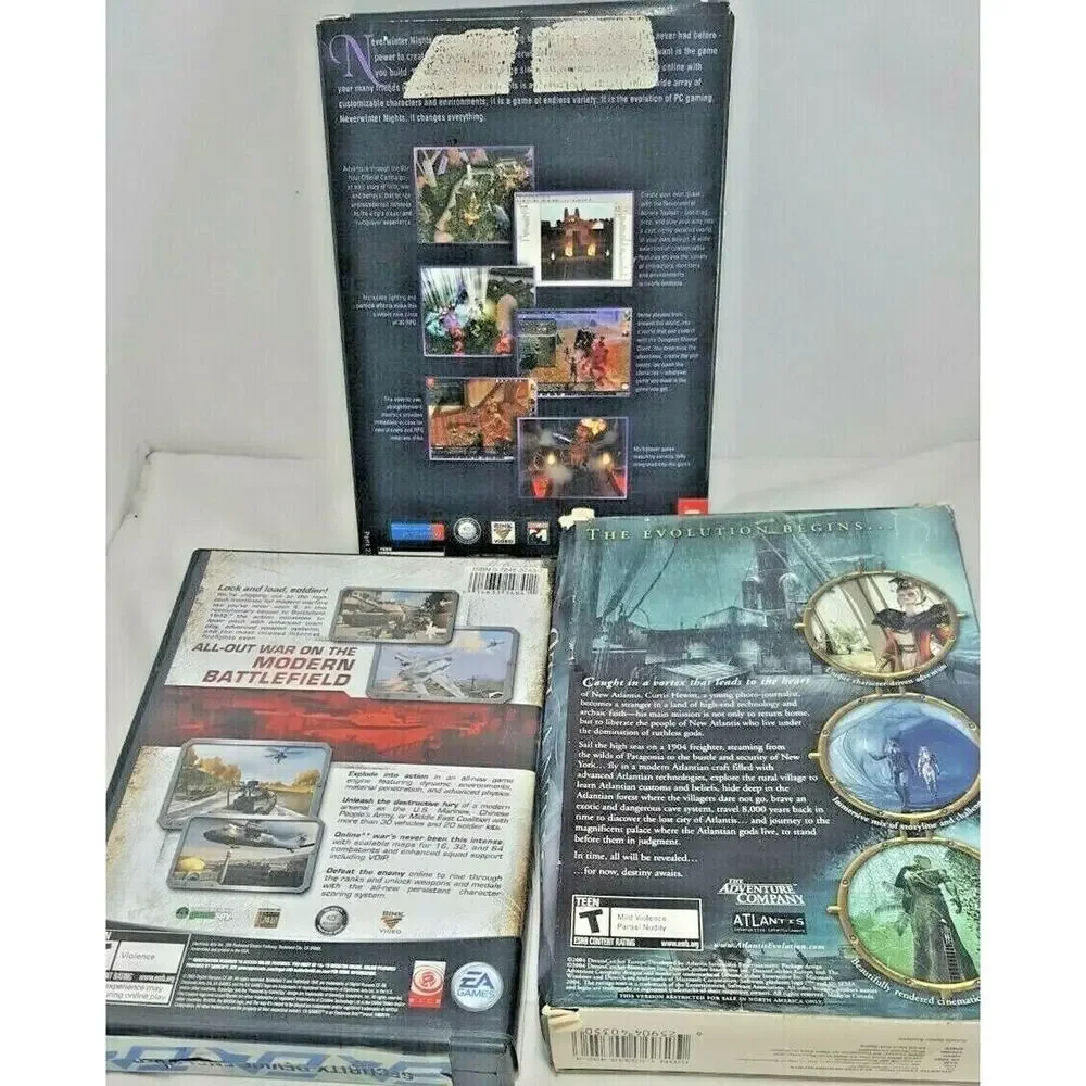 Lot Battlefield 2 Neverwinter Night Atlantis Evolution PC CD-ROM Game Windows 98